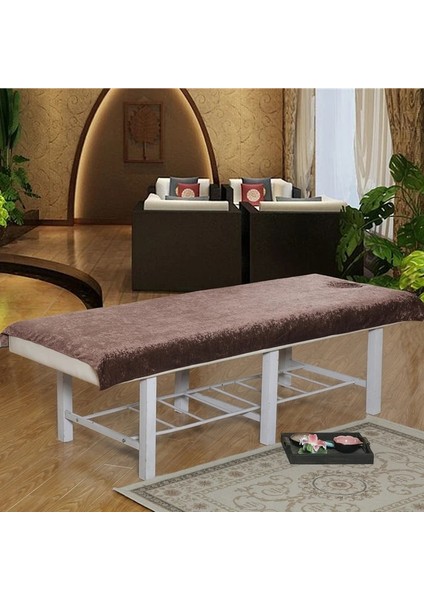 Kahve Hiçbir Delik 120CM230CM Pamuk Şönil Çift Taraflı Kısa Kazık Dantel Kalınlaşmak Güzellik Vücut Yatak Örtüsü Masaj Çarşafı (Yurt Dışından)