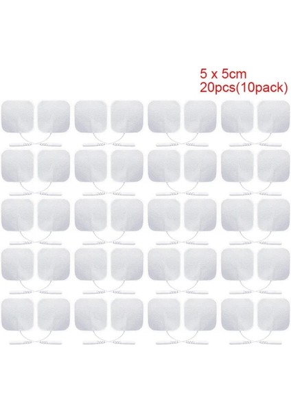 20 Adet (5 Paket) 5x5 cm 20 Adet Onlarca Elektrot Pedleri Fizyoterapi Onlarca Masaj Gevşeme Tedavileri Kas Stimülatörü Masaj Yedek Yama Jel (Yurt Dışından)