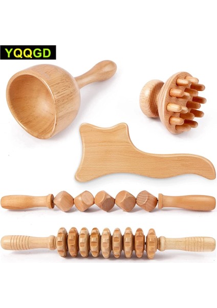 2 Adet Ahşap Vücut Maderoterapi Sırt Masajı Silindiri Tekerlek Selülit Önleyici Gua Sha Masaj Aletleri Maderoterapi Kiti Indirgeyici Masaj (Yurt Dışından)