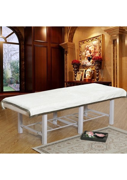 Sütlü Beyaz Dantel Delik 120CM230CM Pamuk Şönil Çift Taraflı Kısa Kazık Dantel Kalınlaşmak Güzellik Vücut Yatak Örtüsü Masaj Çarşafı (Yurt Dışından) indirimleri