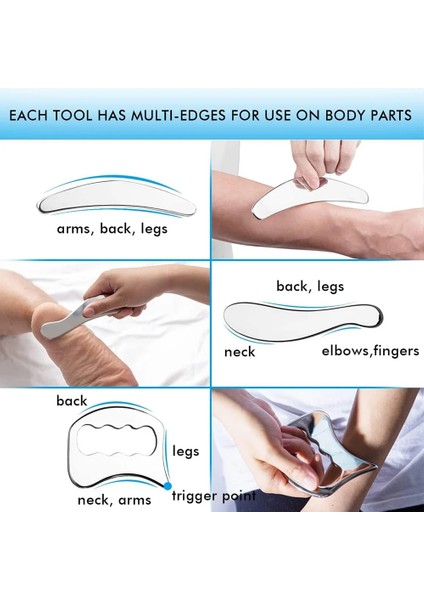 2 Adet-Pu Çanta Olmadan Paslanmaz Çelik Iastm Terapi Masaj Aletleri Derin Doku Masajı Guasha Fasya Kurtarma Kas Gevşeme Gua Sha Kazıma Tahtası (Yurt Dışından) indirimleri