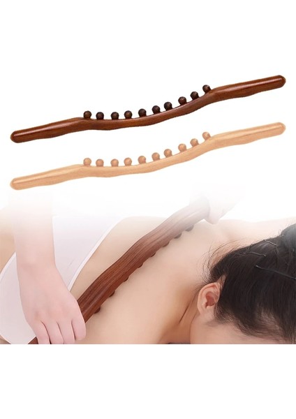 60 cm Masaj Vücut Doğal Kömürleşmiş Ahşap Kazıma Masaj Sopası Sırt Masajı Spa Terapi Aracı Nokta Tedavisi Guasha Relax (Yurt Dışından)