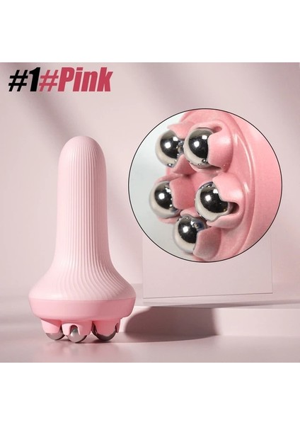 Tip 1-Pembe 360 Derece Manuel Paslanmaz Çelik Masaj Topu Masaj Silindiri Vücut Terapi Masajı Boyun Geri Omuz Yüz Germe Araçları (Yurt Dışından) fiyatları