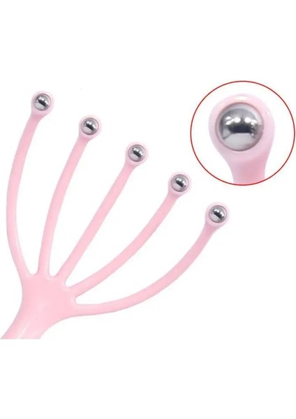 Pembe 1 Adet Beş Parmak Relax Masaj Kafa Saç Düzenlenen Spa Saç Derisi Boyun Stres Serbest Bırakma Kafa Doktor Çelik Bilyalı Masaj Gevşeme (Yurt Dışından)