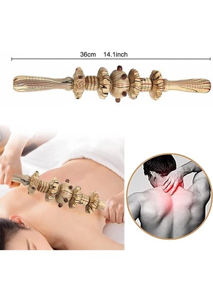 Stil 3 Tcare Ahşap Egzersiz Silindiri Gua Sha El Selülit Blasters Spor Yaralanması Vücut Tetik Noktası Kas Rulo Çubukları Masaj (Yurt Dışından)
