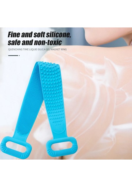 Gri 90 cm Vücut Silikon Fırça Fırçalama Vücut Peeling Sünger Fırçası Banyo Duş Arka Fırça Banyo Fırçalama Temiz Aracı Leke Çıkarma Banyo Kemeri (Yurt Dışından)