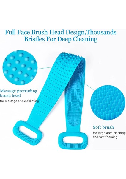 Gri 90 cm Vücut Silikon Fırça Fırçalama Vücut Peeling Sünger Fırçası Banyo Duş Arka Fırça Banyo Fırçalama Temiz Aracı Leke Çıkarma Banyo Kemeri (Yurt Dışından)