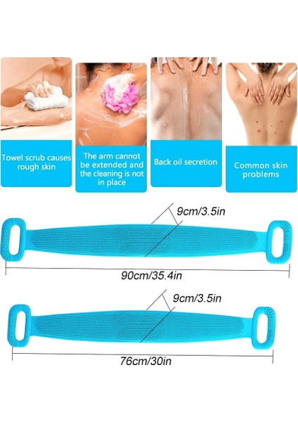 Gri 90 cm Vücut Silikon Fırça Fırçalama Vücut Peeling Sünger Fırçası Banyo Duş Arka Fırça Banyo Fırçalama Temiz Aracı Leke Çıkarma Banyo Kemeri (Yurt Dışından)