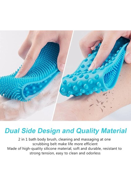 Gri 90 cm Vücut Silikon Fırça Fırçalama Vücut Peeling Sünger Fırçası Banyo Duş Arka Fırça Banyo Fırçalama Temiz Aracı Leke Çıkarma Banyo Kemeri (Yurt Dışından)