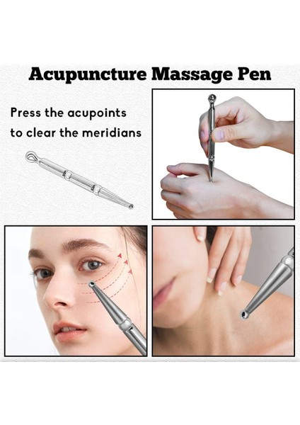 B2 Paslanmaz Çelik Yüz Akupunktur Kalemi Refleksoloji Tetik Noktası Masaj Aletleri Derin Doku Masajı Meridyen Tam Vücut Rahatlatıcı (Yurt Dışından) fırsatları