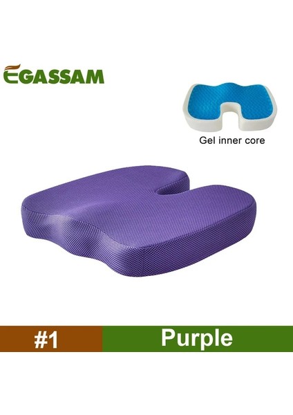 1-Mor 1 Adet Jel Geliştirilmiş Koltuk Minderi Kaymaz Ortopedik Jel ve Bellek Köpük Kuyruk Sokumu Koruma Minderi Ofis Koltuğu Araba Koltuk Minderi (Yurt Dışından) fiyatları