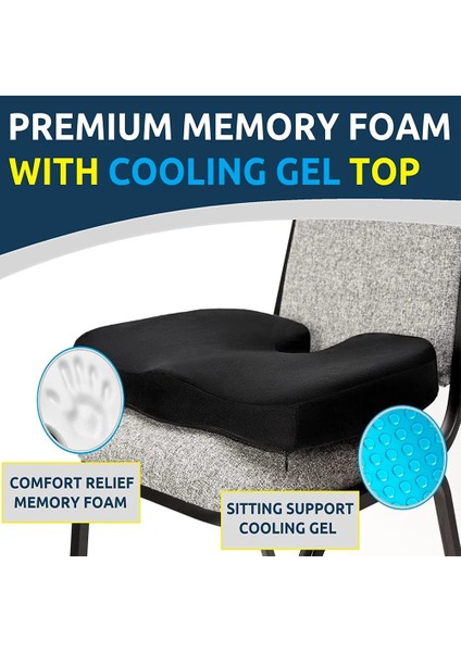 1-Mor 1 Adet Jel Geliştirilmiş Koltuk Minderi Kaymaz Ortopedik Jel ve Bellek Köpük Kuyruk Sokumu Koruma Minderi Ofis Koltuğu Araba Koltuk Minderi (Yurt Dışından) fırsatları