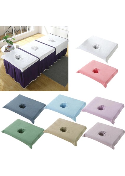 Mor Gri Saf Pamuk Spa Yarım Masaj Masa Örtüsü Güzellik Yatağı Yüz Delik Havlusu 50*70 cm Masaj Çarşafları Masaj Masası Kapakları (Yurt Dışından)