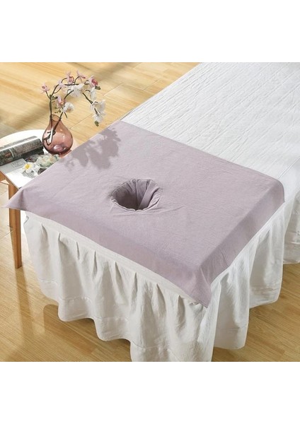 Mor Gri Saf Pamuk Spa Yarım Masaj Masa Örtüsü Güzellik Yatağı Yüz Delik Havlusu 50*70 cm Masaj Çarşafları Masaj Masası Kapakları (Yurt Dışından) fiyatları