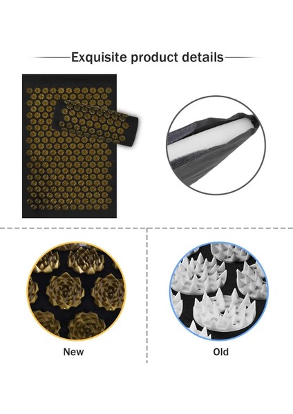 Lotus Gri Mat Shiatsu Akupunktur Mat Başak Masaj Yastığı Kuznetsov'un Aplikatör Spor Fitness Yastık Yastık Masaj Yoga Mat Pilates Egzersiz (Yurt Dışından) modelleri