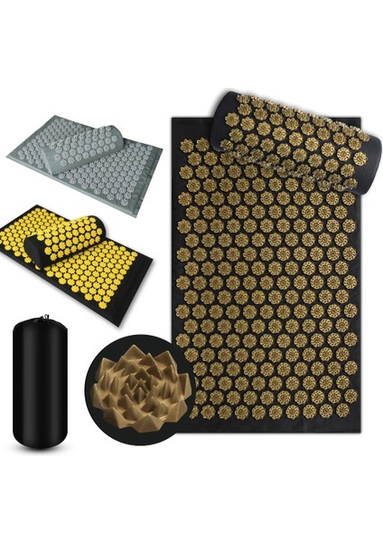 Lotus Gri Mat Shiatsu Akupunktur Mat Başak Masaj Yastığı Kuznetsov'un Aplikatör Spor Fitness Yastık Yastık Masaj Yoga Mat Pilates Egzersiz (Yurt Dışından) fırsatları