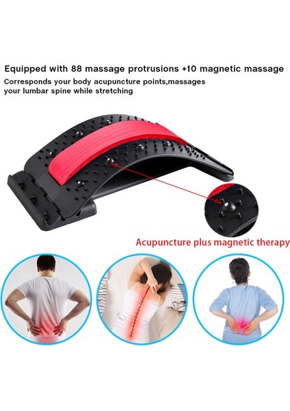 Siyah Masaj Pembe Arka Yastık Masaj Sedye Relax Bel Masajı Omurga Rölyef Çekiş Ağrısı Güverte Rahatlatıcı Eğitmen Sedye Kazıyıcı Aracı (Yurt Dışından) modelleri
