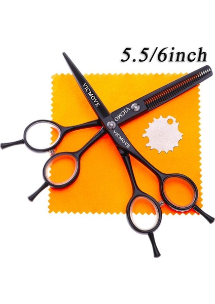 1 Adet Vıcmove 5.5 "/6" Saç Makas Profesyonel Kuaförlük Makas Seti Kesme + Inceltme Salon Berber Makası Gümüş ve Siyah (Yurt Dışından)