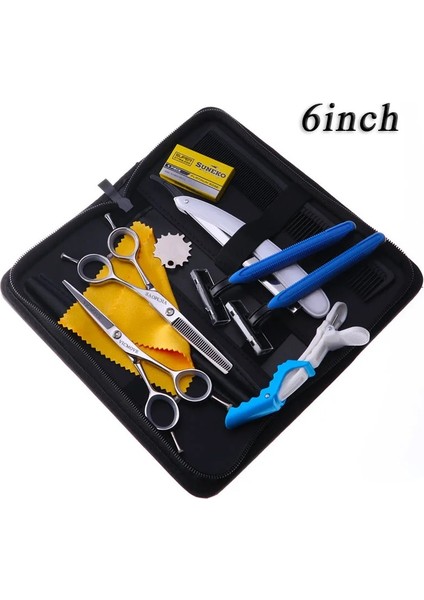 1 Adet Vıcmove 5.5 "/6" Saç Makas Profesyonel Kuaförlük Makas Seti Kesme + Inceltme Salon Berber Makası Gümüş ve Siyah (Yurt Dışından)