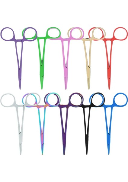 D0001A-15 12.5cm El Aleti Hemostatik Forseps Pet Saç Kelepçesi Balıkçılık Kilitleme Pensesi Epilasyon Araçları Düz Kavisli Ucu Pet Forseps D0001A (Yurt Dışından)