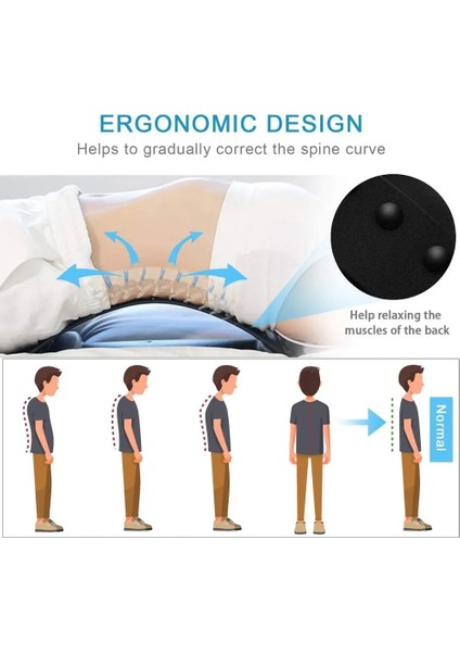 Siyah Ayarlanabilir Sırt Sedye Bel Desteği Germe Cihazı Üst ve Alt Sırt Ağrısının Giderilmesi Için Duruş Düzeltici (Yurt Dışından) modelleri
