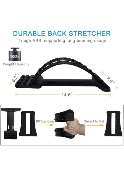 Siyah Ayarlanabilir Sırt Sedye Bel Desteği Germe Cihazı Üst ve Alt Sırt Ağrısının Giderilmesi Için Duruş Düzeltici (Yurt Dışından) fırsatları