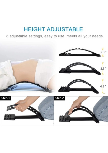Siyah Ayarlanabilir Sırt Sedye Bel Desteği Germe Cihazı Üst ve Alt Sırt Ağrısının Giderilmesi Için Duruş Düzeltici (Yurt Dışından) indirimleri