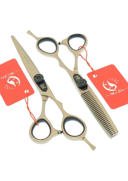 A0083A-06-60 Meisha 5.5/6 Inç Profesyonel Saç Kesme Makas Seti Inceltme Makası Japon Çelik Berber Salonu Kuaförlük Araçları A0083A (Yurt Dışından)