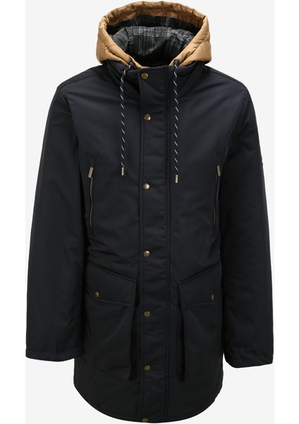 Lacivert Erkek Kapüşonlu Kaban D3WM-KBN3