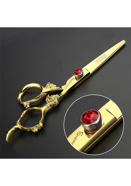 5.5 Inç Inceltme Altın Kuaför Makası 6/5.5 Inç Yakut Vida Profesyonel Kesme ve Inceltme Makası Kuaför Özel Saç Kesimi Aletleri (Yurt Dışından) fiyatları