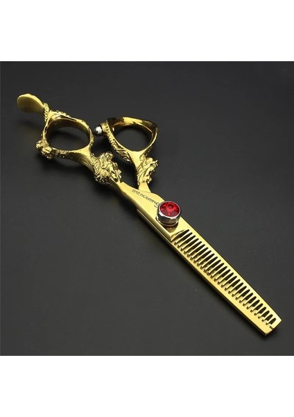 5.5 Inç Inceltme Altın Kuaför Makası 6/5.5 Inç Yakut Vida Profesyonel Kesme ve Inceltme Makası Kuaför Özel Saç Kesimi Aletleri (Yurt Dışından) modelleri