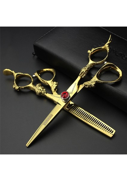5.5 Inç Inceltme Altın Kuaför Makası 6/5.5 Inç Yakut Vida Profesyonel Kesme ve Inceltme Makası Kuaför Özel Saç Kesimi Aletleri (Yurt Dışından) fırsatları