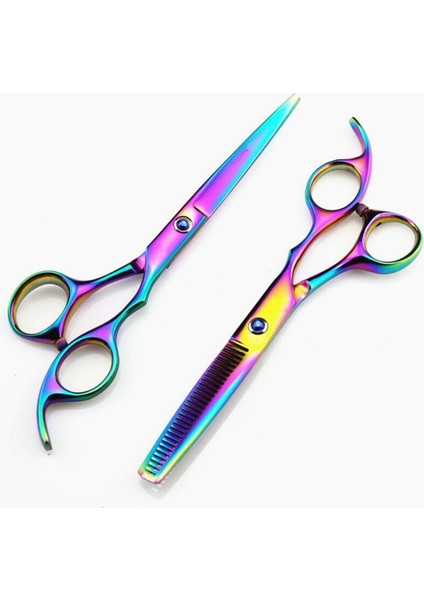 Inceltme Makas Profesyonel Japonya 440C Çelik 6 & 5.5 '' Gökkuşağı Kesim Saç Makas Kesme Makası Inceltme Berber Makas Kuaförlük Makas (Yurt Dışından) fiyatları