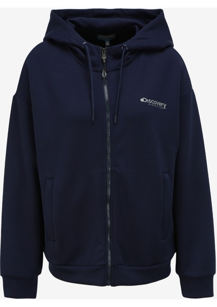 Lacivert Kadın Kapüşonlu Sweatmont D3WL-SWT26