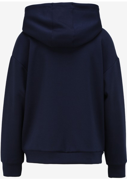Lacivert Kadın Kapüşonlu Sweatmont D3WL-SWT26