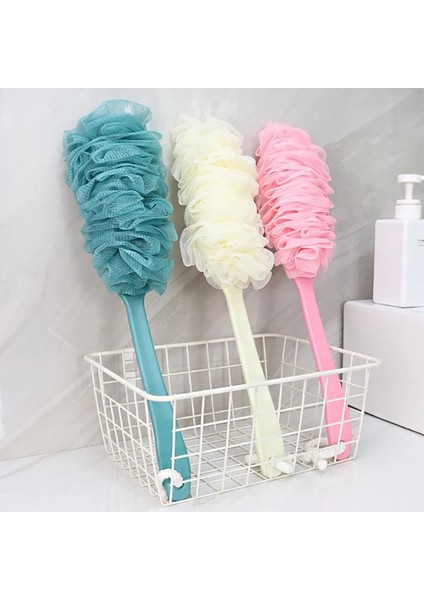 Mavi Banyo Fırçası Uzun Saplı Asılı Yumuşak Örgü Geri Vücut Banyo Duş Scrubber Fırça Sünger Geri Fırça Spa Scrubber Banyo Aracı (Yurt Dışından)