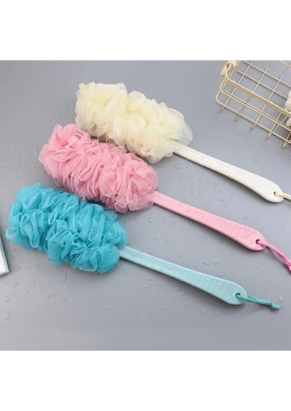 Mavi Banyo Fırçası Uzun Saplı Asılı Yumuşak Örgü Geri Vücut Banyo Duş Scrubber Fırça Sünger Geri Fırça Spa Scrubber Banyo Aracı (Yurt Dışından)