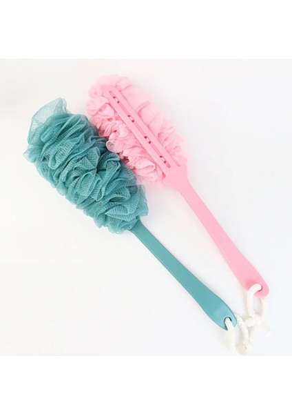 Mavi Banyo Fırçası Uzun Saplı Asılı Yumuşak Örgü Geri Vücut Banyo Duş Scrubber Fırça Sünger Geri Fırça Spa Scrubber Banyo Aracı (Yurt Dışından)