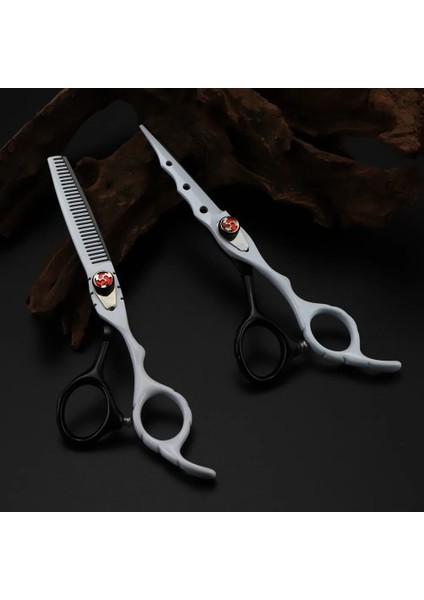 Set Profesyonel Japonya Çelik 6 '' 7 Renk Alev Mücevher Saç Makas Seti Kesme Berber Saç Kesimi Inceltme Makası Kuaförlük Makas (Yurt Dışından)