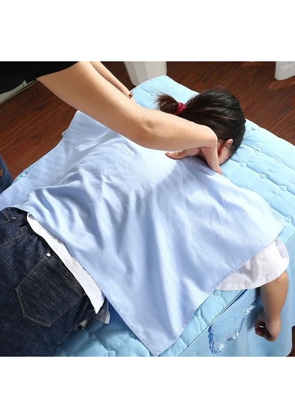 Mavi 50CMX70CM 5 Pamuklu Masaj Havlusu, Tuina El Bezi, Masa Örtüsü, Sırt Yürüyüşü 5 Parça (Yurt Dışından)