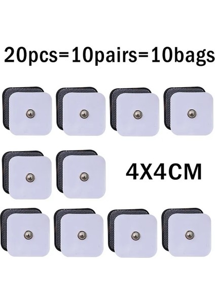 20P 4x4 Wf 10/20 Adet Onlarca Elektrot Pedleri Iletken Jel Pedi Vücut Akupunktur Terapi Masajı Terapötik Nabız Stimülatörü Elektro Etiket (Yurt Dışından)
