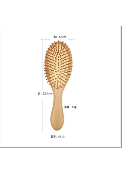 5710 Bambu Tarak Hava Yastığı Masaj Saç Fırçası Anti-Statik Dolaştırıcı Kıvırcık Saç Kadın Saç Dökülmesini Azaltmak Saç Derisini Iyileştirmek Sağlık Şekillendirici Araçları (Yurt Dışından)