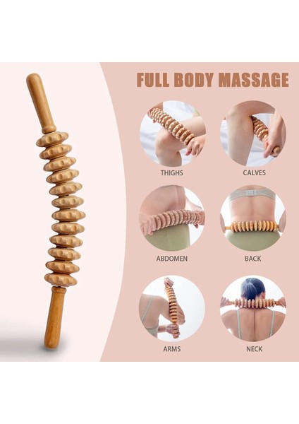Wood-12 Rulo 12 Tekerlekli Ahşap Terapi Masaj Rulo Sopa Kavisli Tasarlanmış Maderoterapia Colombiana Masaj Anti Selülit Lenfatik Drenaj (Yurt Dışından) fırsatları
