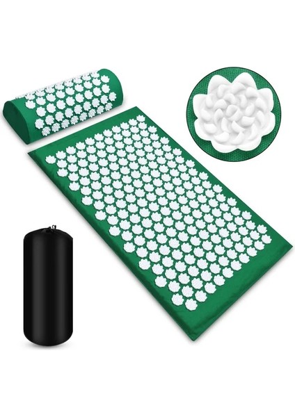 3 Adet-Yeşil Pranamat Eco Lotus Spike Mat Akupunktur Masaj Minderi Kuznetsov'un Boyun Ayak Geri Yoga Akupunktur Masaj Mat Için Aplikatör (Yurt Dışından)