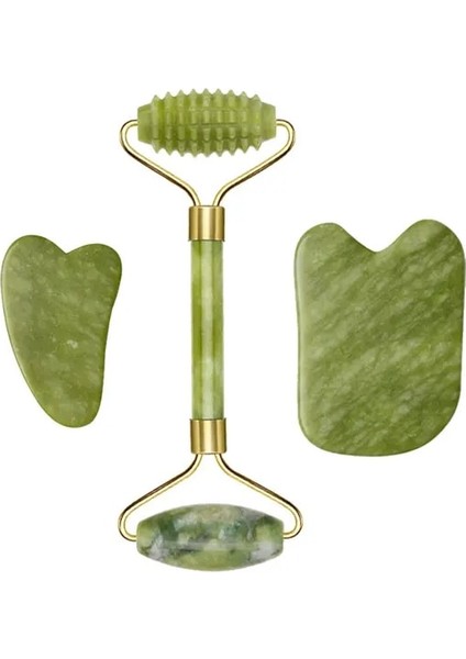 Doğal Siyah 2/3 Adet Doğal Taş Gua Sha Yüz Masajı Seti Guaj Kazıyıcı Arka Boyun Scratcher Masajı Yüz Masaj Aletleri Yeşim Rulo (Yurt Dışından)