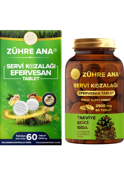 Servi Kozalağı Efervesan Tablet 2500MGX60 Adet