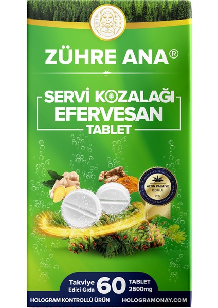 Servi Kozalağı Efervesan Tablet 2500MGX60 Adet