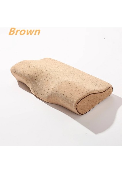 PC040-KAHVERENGI Bellek Köpük Yatak Yastık Boyun Koruması Yavaş Ribaund Bellek Köpük Kelebek Şekilli Yastık Sağlık Servikal Boyun Boyutu 50*30 cm (Yurt Dışından) fiyatları