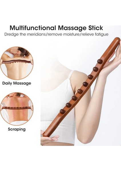 Kömürleşmiş-8 Boncuk Gua Sha Masaj Sopa Kömürleşmiş Ahşap Geri Kazıma Meridyen Guasha Terapi Noktası Tedavisi Lenfatik Drenaj Anti Selülit (Yurt Dışından)