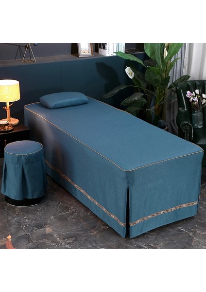 Yatak Etek Koyu Yeşil Kare 185X70 cm Kozmetik Pamuk ve Keten Yatak Örtüsü Çarşaf Lüks Madencilik Kulak Masaj Yatağı Salon Tek Kapak (Yurt Dışından)
